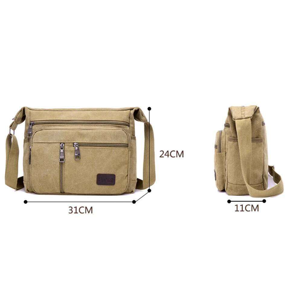 Men Travel Crossbody Large Capacity Canvas Outdoor Shoulder Wear-Resistant Casual Messenger Work School Bag for Male