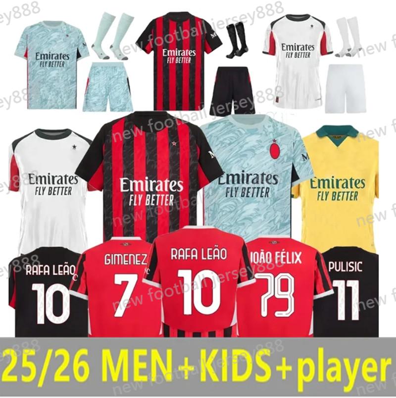 24/25/26 AC 4th Soccer Jerseys 2025 125th home PULISIC THEO JOAO FELIK Shirt RAFA LEAO CALABRIA GIMENEZ KALULU OKAFOR BENNACER WALKER Milan Football