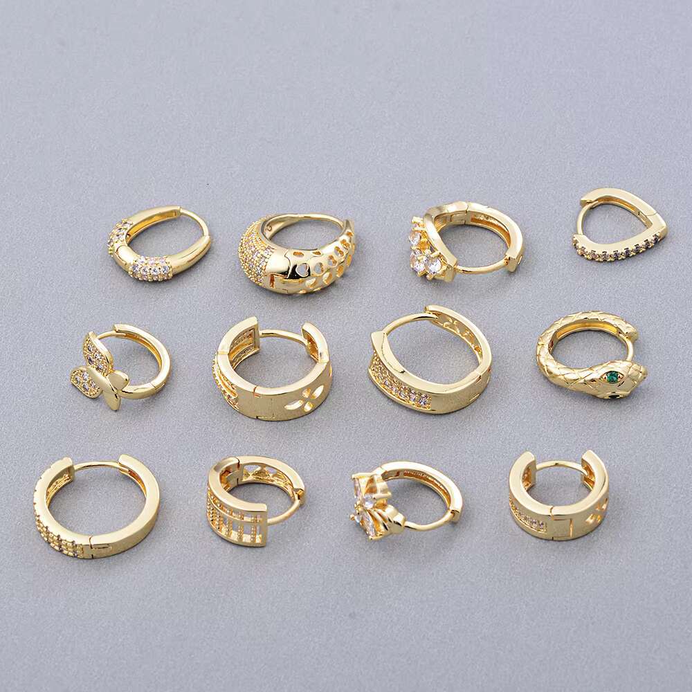 Fashion Designs 18k Gold Plated Earring Jewelry Gold Stud Women Geometric Non Tarnish Waterproof Jewelry Earring