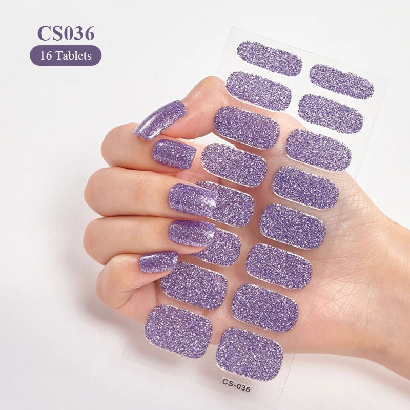 Full Cover Nail Stickers Fashion Polish Decoration Sparkling Glitter Self Adhesive Manicure Art Sticker 250605
