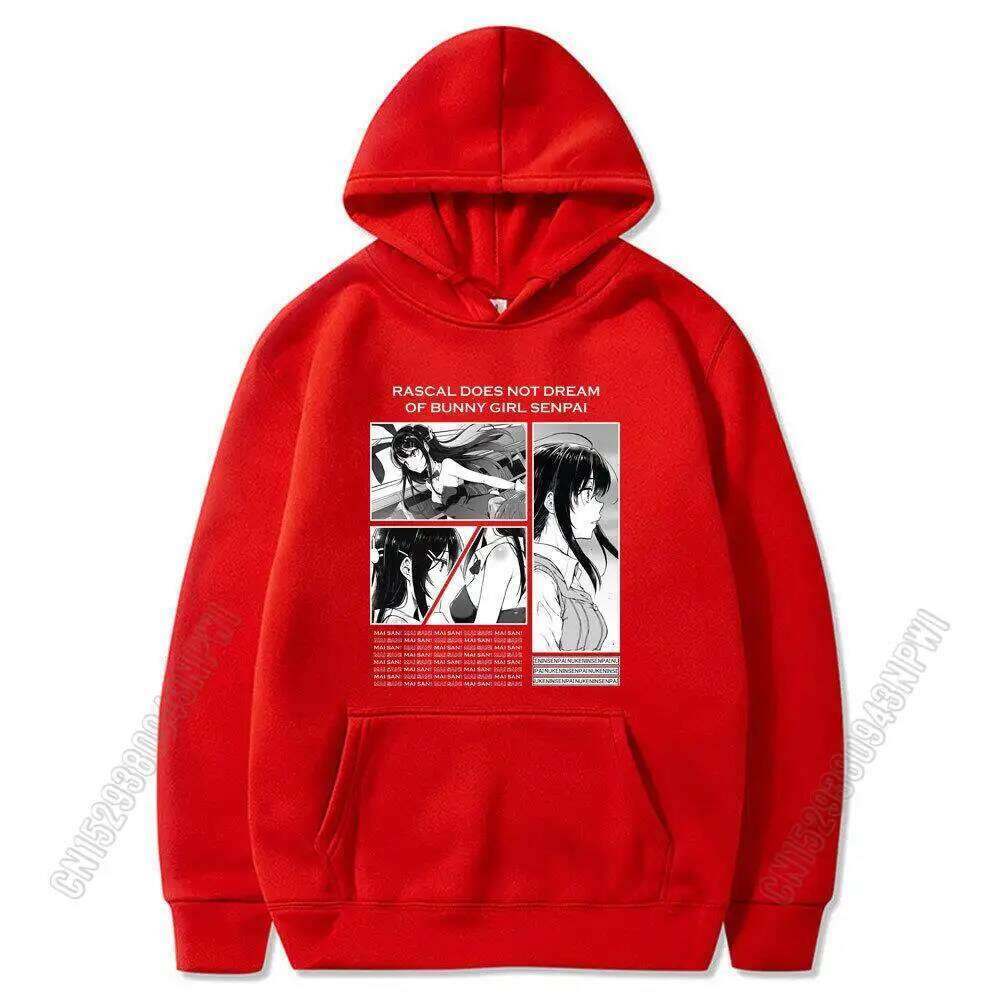 New Japan Anime Hoodies Mai Sakurima Rascal Does Not Dream Of Bunny Girl Senpai Classic Unisex Sweatshirts Oversize Sportswear