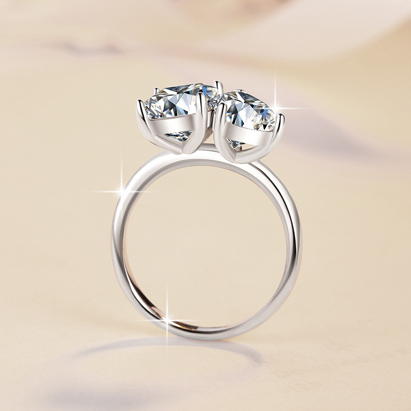 Elegant S925 Sterling Silver Moissanite Ring with Waterdrop Design, Perfect for Engagements and Weddings, Affordable Luxury Jewelry, Cross-Border Whol