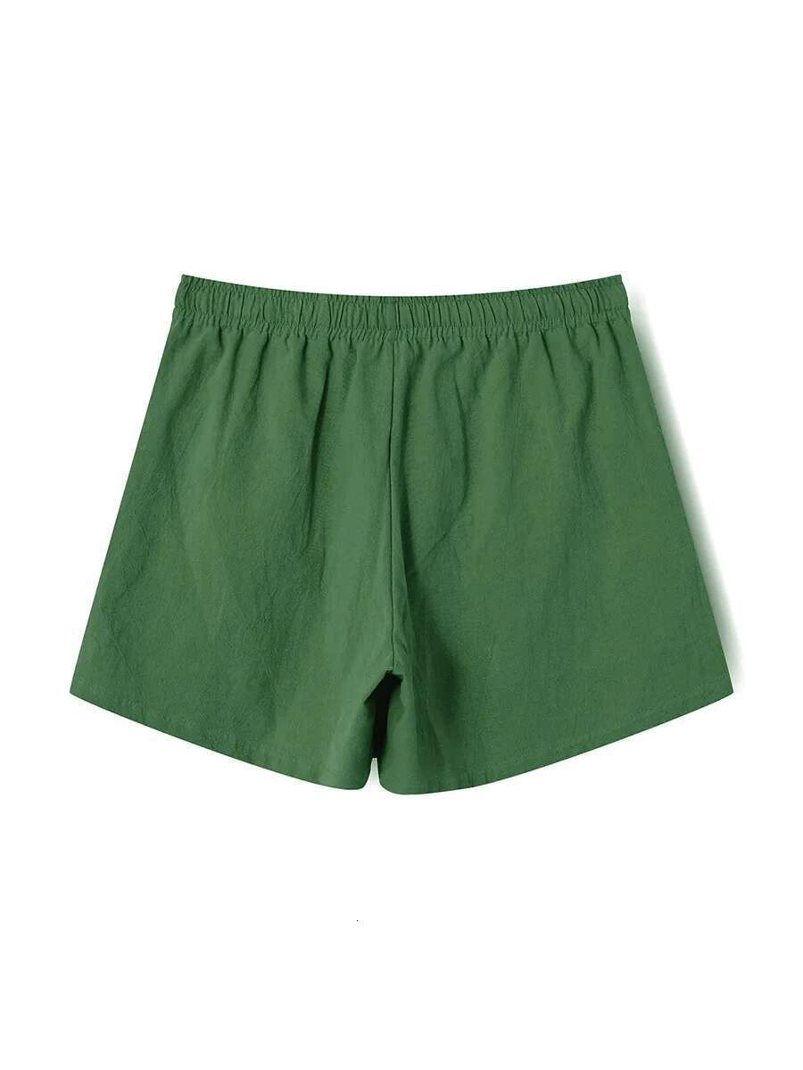 Mens Solid Color Elastic Waist Drawstring Beach Shorts with Pockets Casual Loose Fit Joggers for Streetwear and Summer Fun