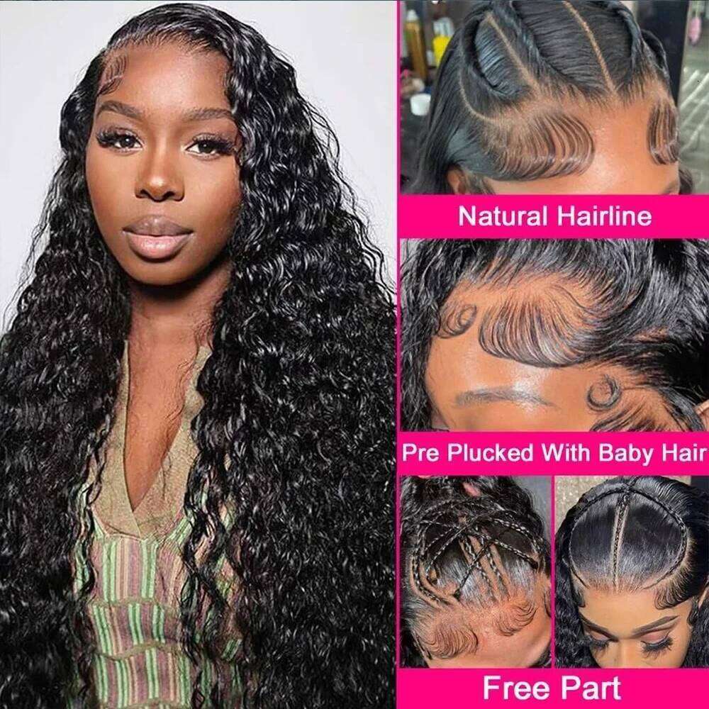 NAMM 250 Density Wigs 40 Inches Deep Wave 13x4 HD Lace Front on Clearance Sale Curly Human Hair Glueless Wig