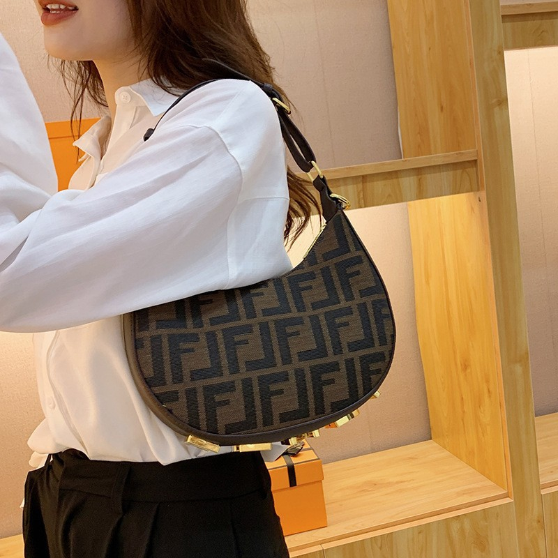 hot free shipping designer Shoulder shoulder for woman outdoor casual half moon vintage cross bag brown