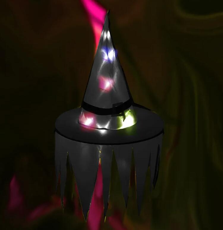 20pcs New Halloween hat witch hat party decoration props LED luminous witch hat serrated ghost hat Z 6.6-6