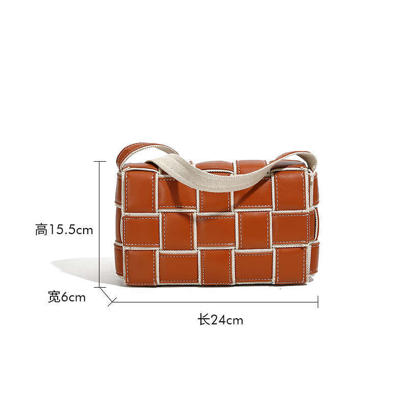 Fashion Design Woven Small Square 2024 Autumn Winter New Versatile Crossbody Plaid Pillow Tofu Bag for Women