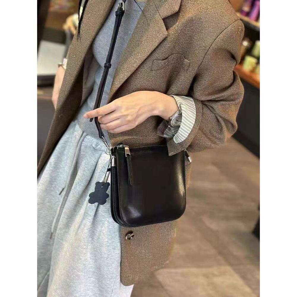 Phone for Women 2024 Spring Summer New Genuine Leather Crossbody Bucket Shoulder Underarm Bag