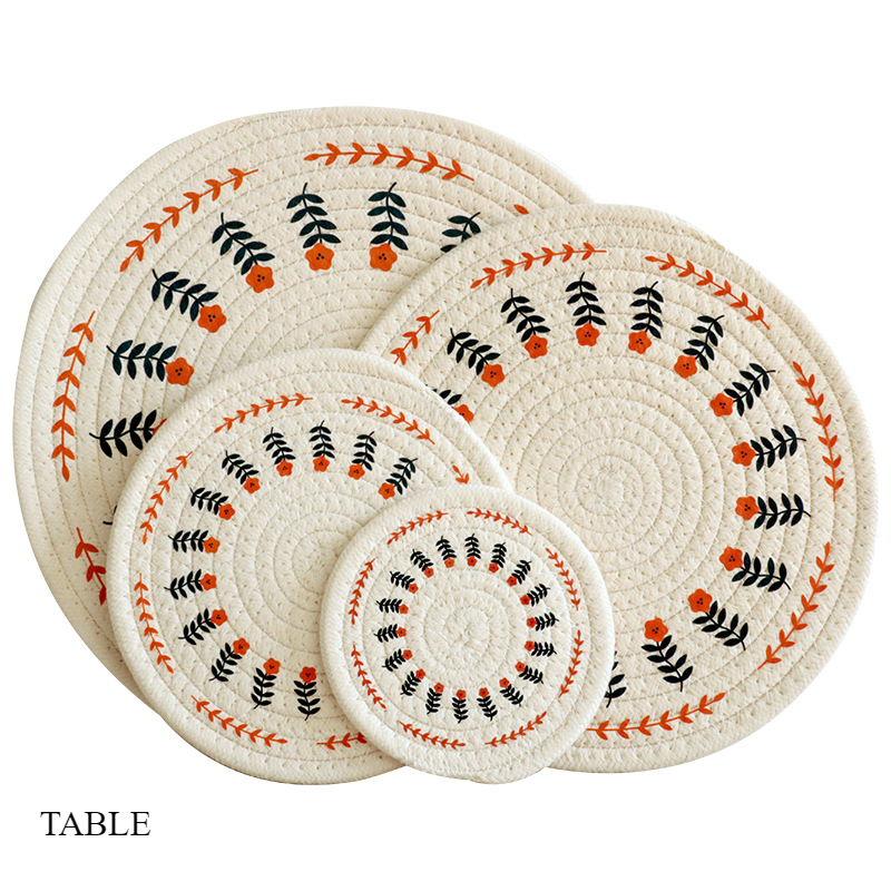 2026 Woven Insulation Table Plate Cup Round Tablecloth Pot Mat Bowl Mat B01