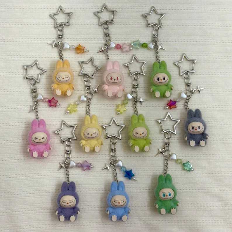 Handmade plug-in toy Labubu keychainXJ250607