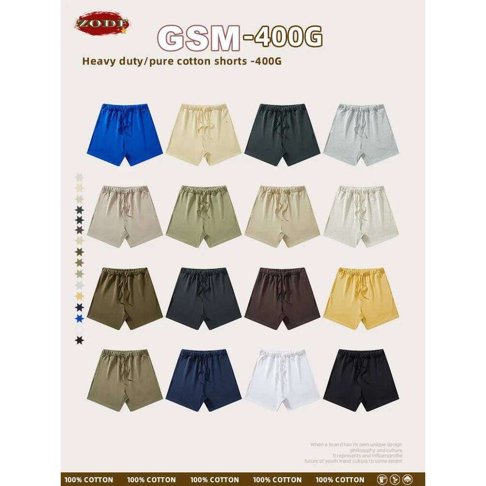 ZODF Solid 2024 Summer 400gsm Cotton Shorts For Men Women Unisex Loose Comfortable Short Pants Brand Bottoms HY0783