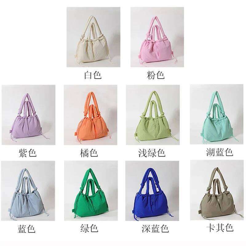 Hot Selling Simple Vintage Large Capacity Handbags Designer Soft Women Shoulder Crossbody Bags Casual Nylon Padded Tote Bag