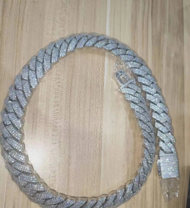 Iced Out 20 Mm Vvs Moissanite Dia Thick k Chain Sterg Sier 24 Inches Cuban Necklace for Men Gifts