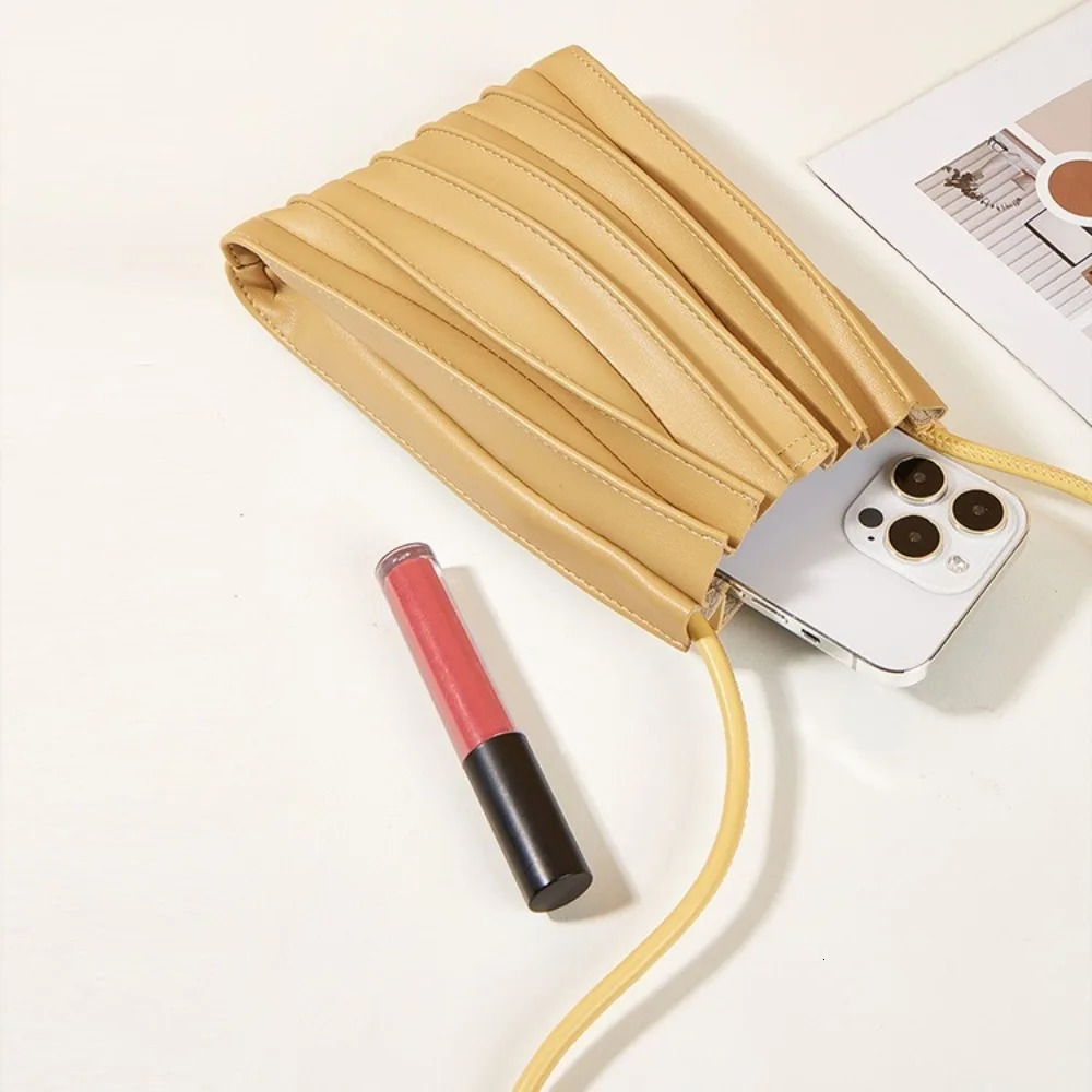 Soft PU Mobile Phone Bag Pure Colors Mini Single Shoulder Bag Durable Crossbody Bag For Women Outdoor Storage Bag 6Colors 250606