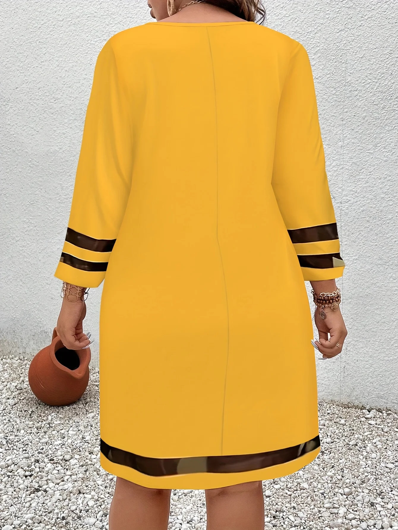 Plus Size Fashion Elegant Women Dress Loose Casual Dres Temperament y250526