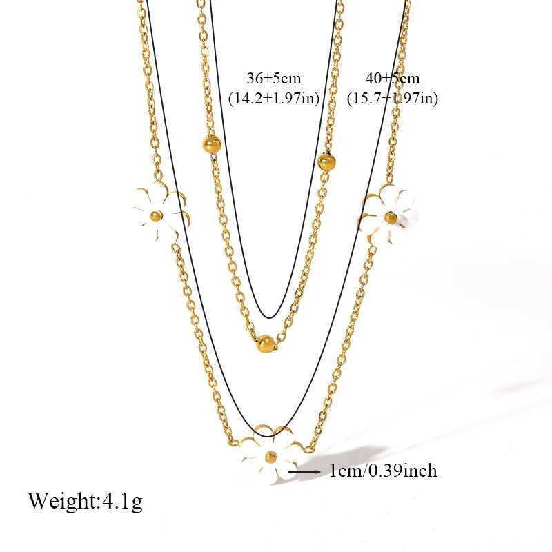 GANEMLY 316L Stainless Steel Cute White Flowers Necklace Earrings Set For Women Fashion Waterproof Jewelry Set Gift Z250607