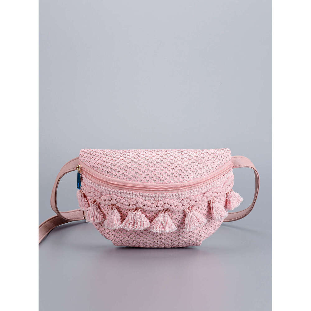 2025 New Women's bags tote bag Tassel Woven Waist Bag High-End Straw Crossbody