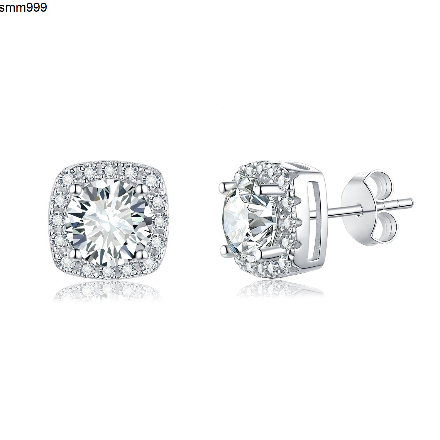 Mossanite Stud Earrings Jewelry Certified Moissanite Jewelry for Men Women Mens Square Moissanite Earrings Jewelry