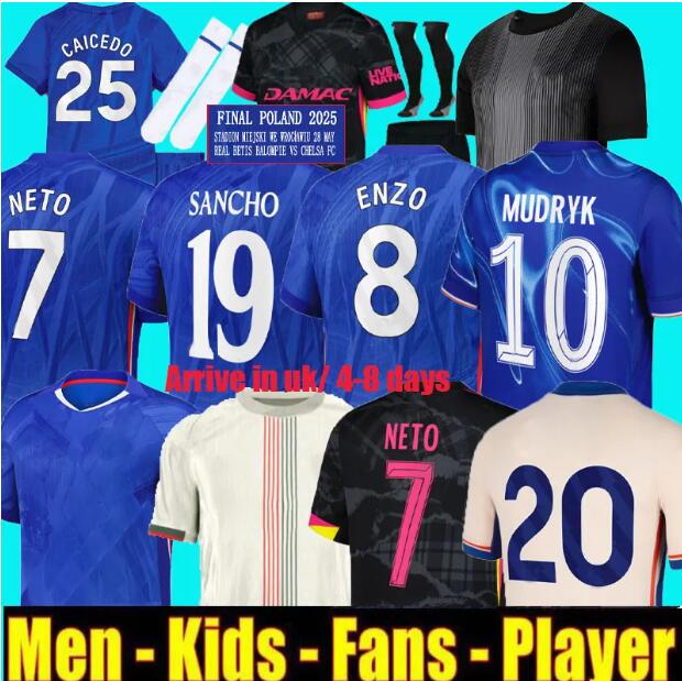 24 25 26 CAICEDO Nkunku PALMER soccer jerseys 2025 Enzo Cucurella football shirt men kids N.JACKSON SANCHO neto Guiu Adarabioyo JAMES COLWILL finals Winners Delap