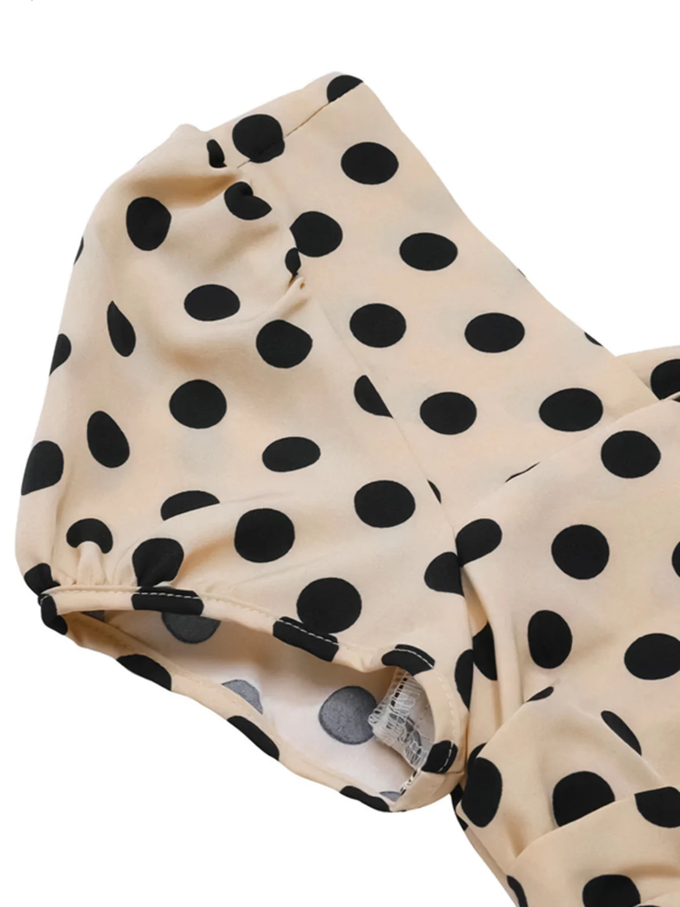 plus Size Elegant Vintage Polka Dot Top with Heart Collar Waist Tie Butterfly Knot Jumpsuit Womens Comfortable Breathable Slim 250603