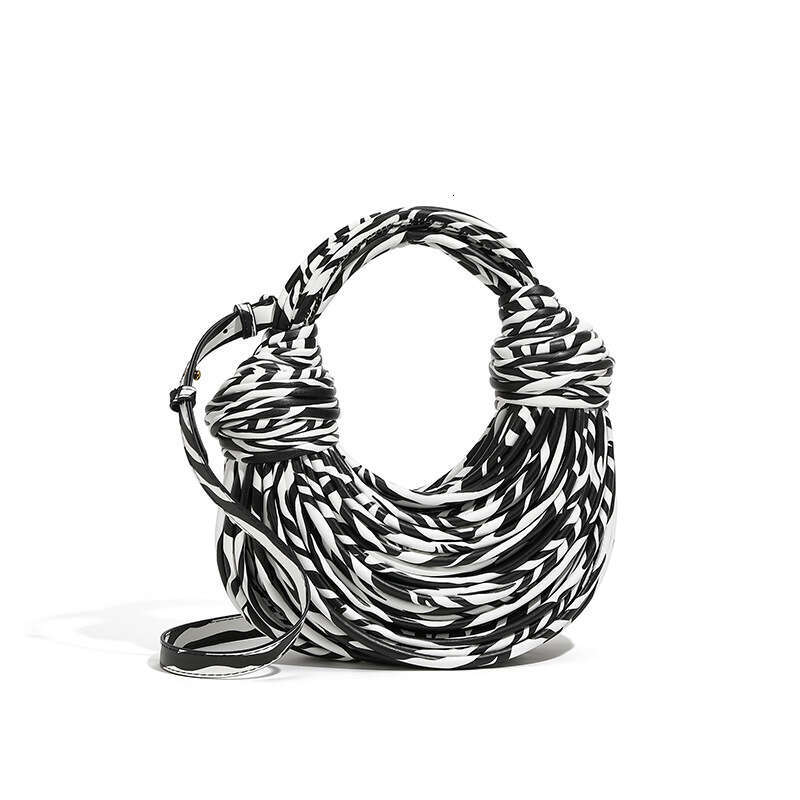 New High-Quality Handwoven Women's with Unique Creative Knotting, Ramen Dumpling Cloud Portable Crossbody Bag Handbag