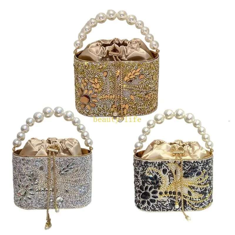 Glittering Banquet For Women Girl Wedding Handbag Purse Chain Strap Shoulder Rhinestones Evening Bag 517D