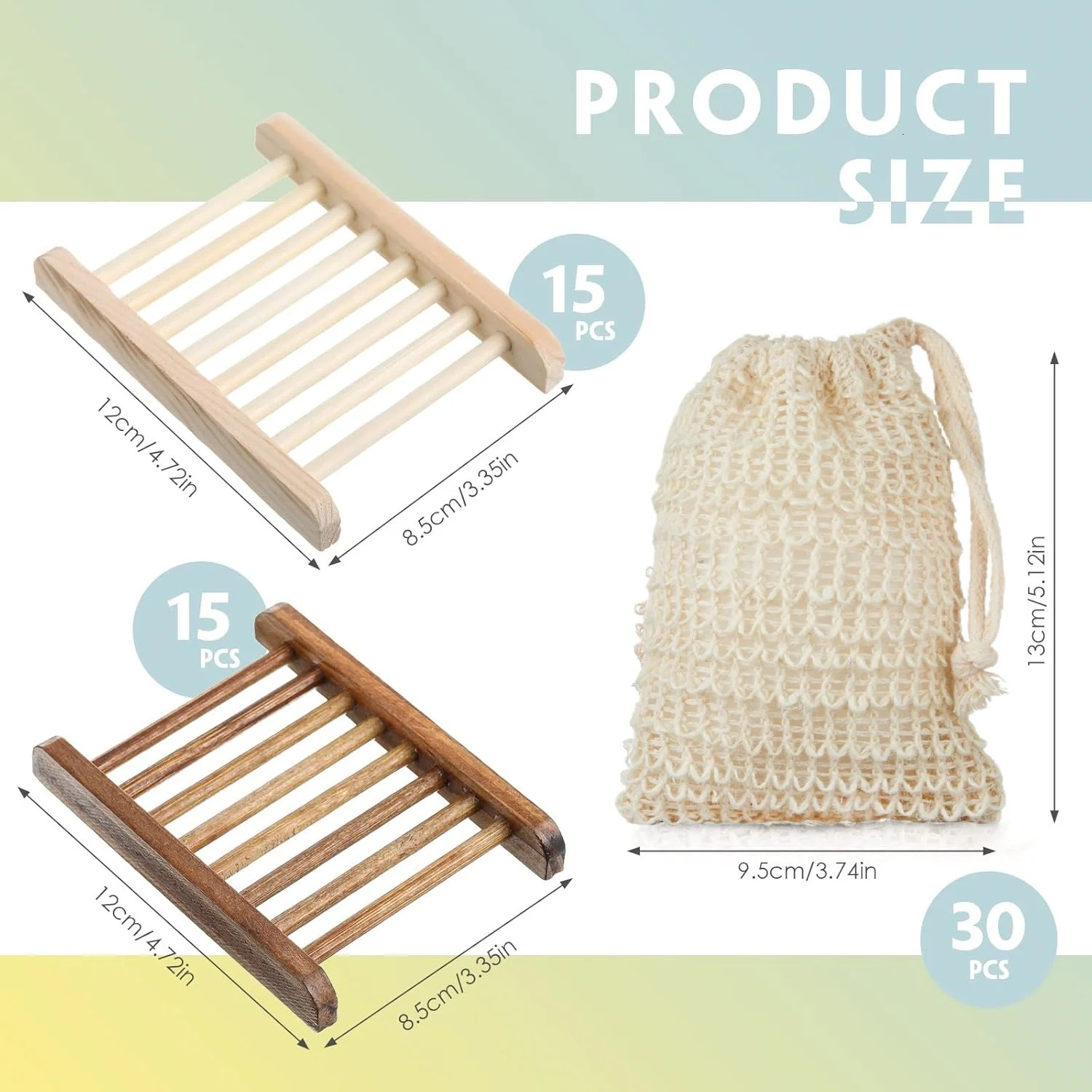 10-50PCS Soap Bags Wood Soap Dish Tray Hand Craft Soap Holder Bath Gifts Bar Soap Pouch Birthday Christmas Gift Soap Supplies 250604
