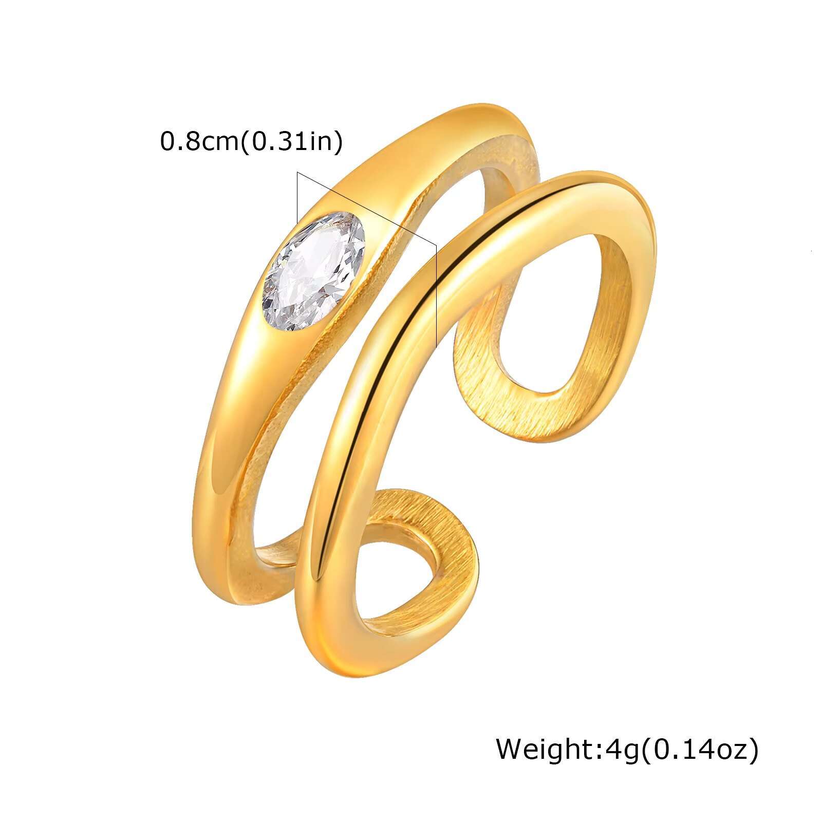 Fashion trend products; White gold 18K open gold ring; Suitable for ladies