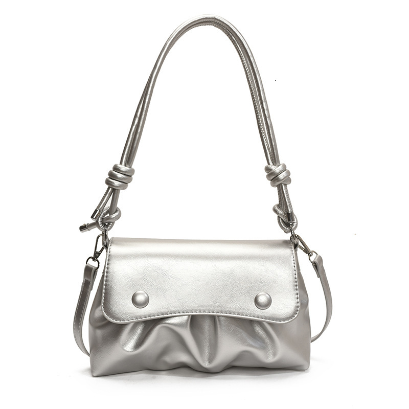 designer Pleated Small Bag for Women Summer 2025 New Trendy Fashion Versatile Chain Crossbody Shoulder Underarm Small Squar