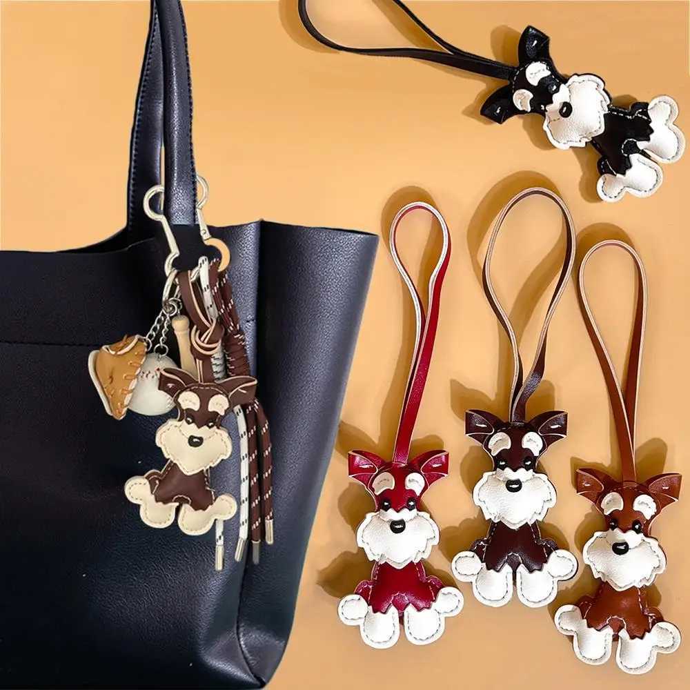 Mini Bear Keychain PU Leather Animals Keyring Hanging Ornament Backpack Handbag Charm Gift For Men Women Korean Bag Charms Y2k XJ250607