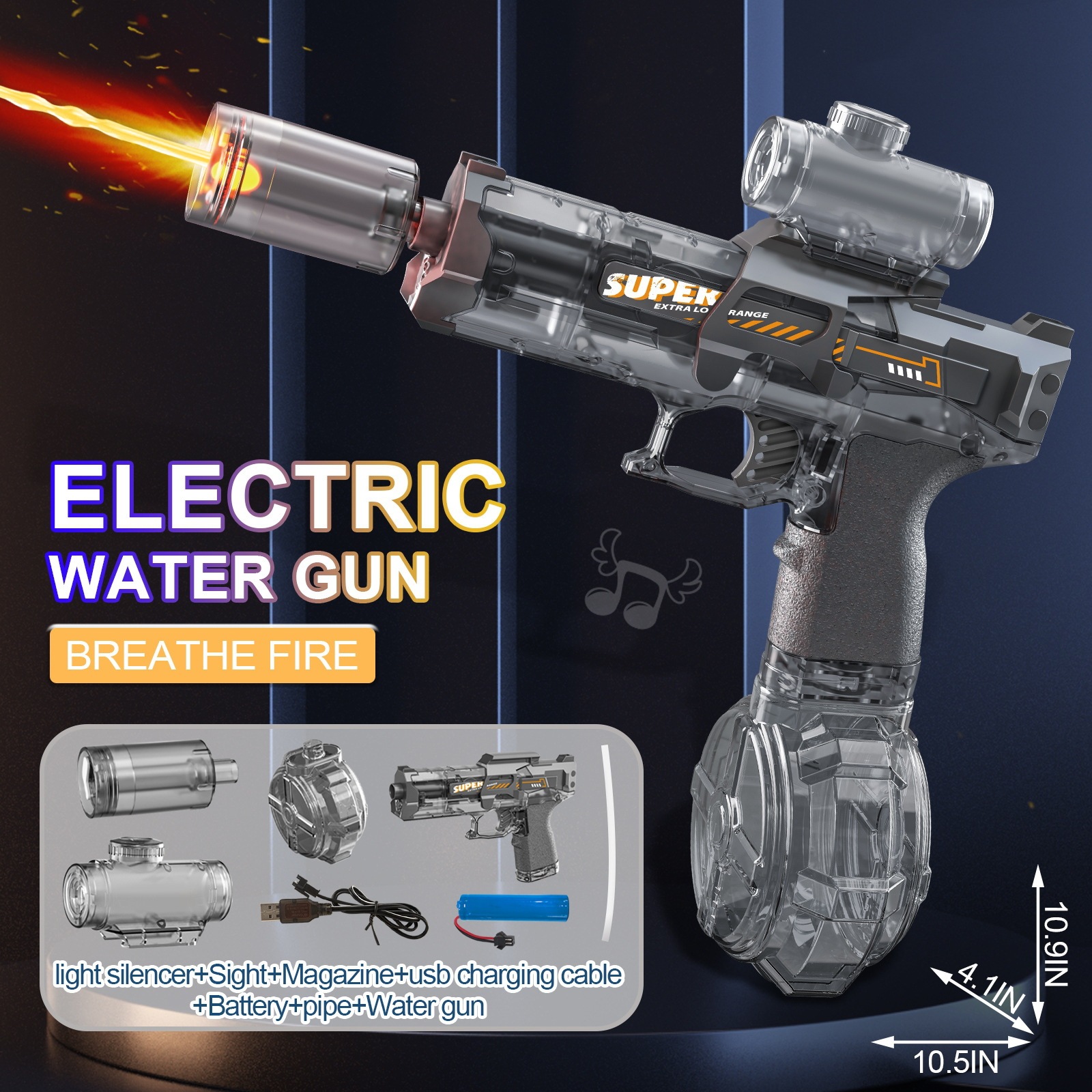 Electric continuous firing intelligent reloading fire special effect water gun, a cooling wonder for boys and girls in summer