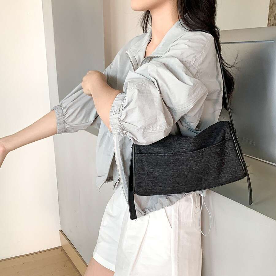 Blue Denim Artistic 2025 Summer New Small Square for Women Fashion Niche Casual Shoulder Bag Korean Style