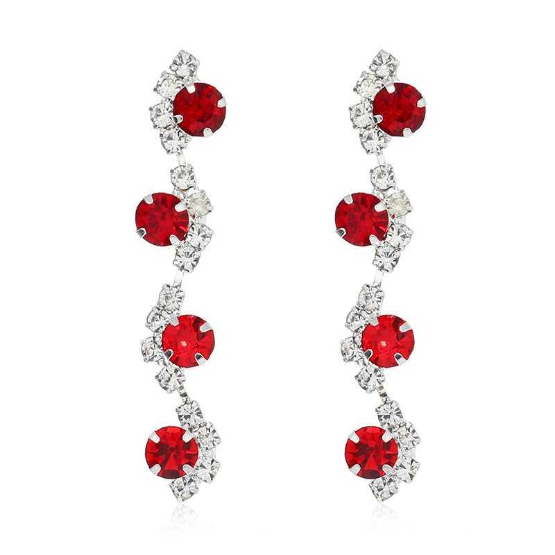 3 PCS Hot Selling Autumn and Winter Exquisite Colorful Rhinestone Necklace Earring Set Simple and Versatile Collar Chain Neckcha Z250607