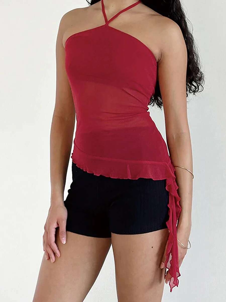 Womens Sexy V-neck Sleeveless Lace Trim Tank Tops Summer Casual Loose Fit Camisole Blouse Shirt with Adjustable Straps