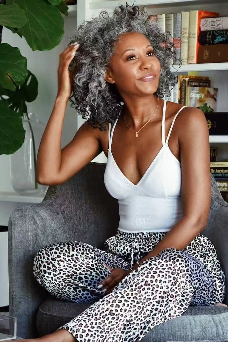 Trendy soft Burmese curly salt and pepper color gray human hair ponytail hairpiece extension silver grey highlights striking grey with dark streaks 1p