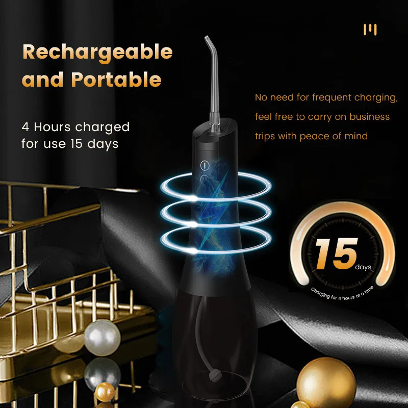 Portable Oral Irrigator 400ML Water Tank 5 Cleaning Modes Mouth Water Flosser IPX7 Waterproof 7 Nozzles USB Charging Dental Care 250605