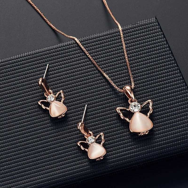 3pcs/set Jewelry Sets Women Elegant Waterdrop Rhinestone Pendant Necklace Hook Earrings Jewelry Set Z250607