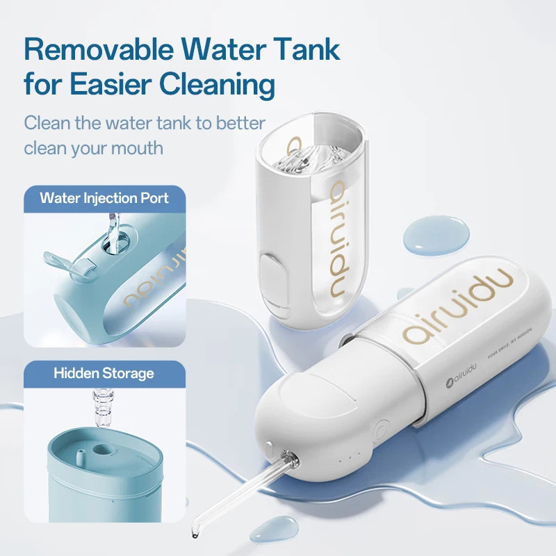 Portable Oral Irrigator Dental Water Jet Mini Powerful Water Flosser for Teeth Cleaning Floss Telescopic Tank Home Travel Bag 250605