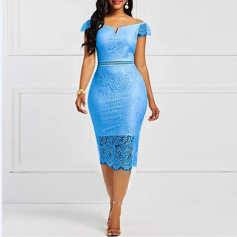 Elegant Lace Evening Wedding Party Dress for Women Sexy Hollow Out Office Ladies Bodycon Dresses Fashion Birthday Club Vestidos 250606