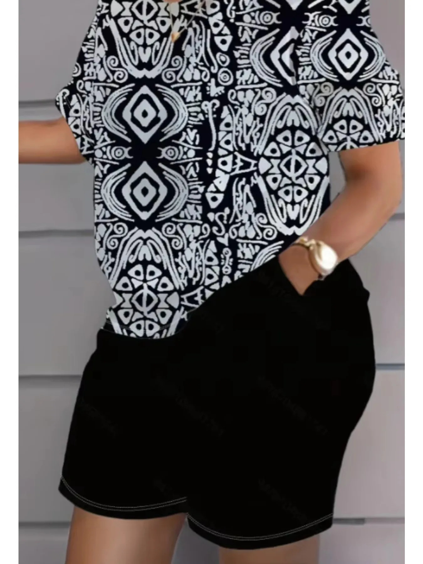 Plus Size Summer 1XL5XL Women Tie Dye Colorful Print Twopiece Sets Casual Short Sleeve Round Neck TShirt Shorts Loungewear 250603