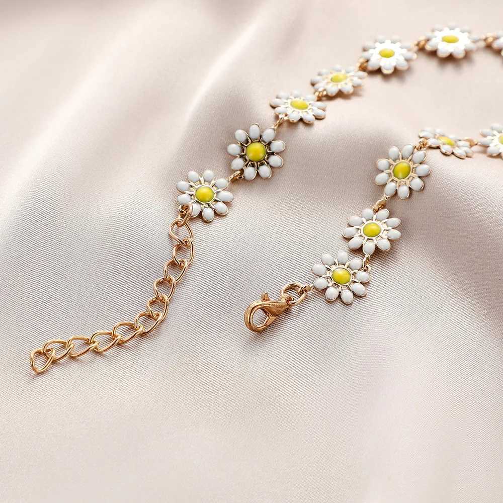 3Pcs Kpop Tiny Flower Daisy Clavicle Chain Necklace Women Wed Summer Sweet Piercing Drop Earring Aesthetic Jewelry Set Z250607