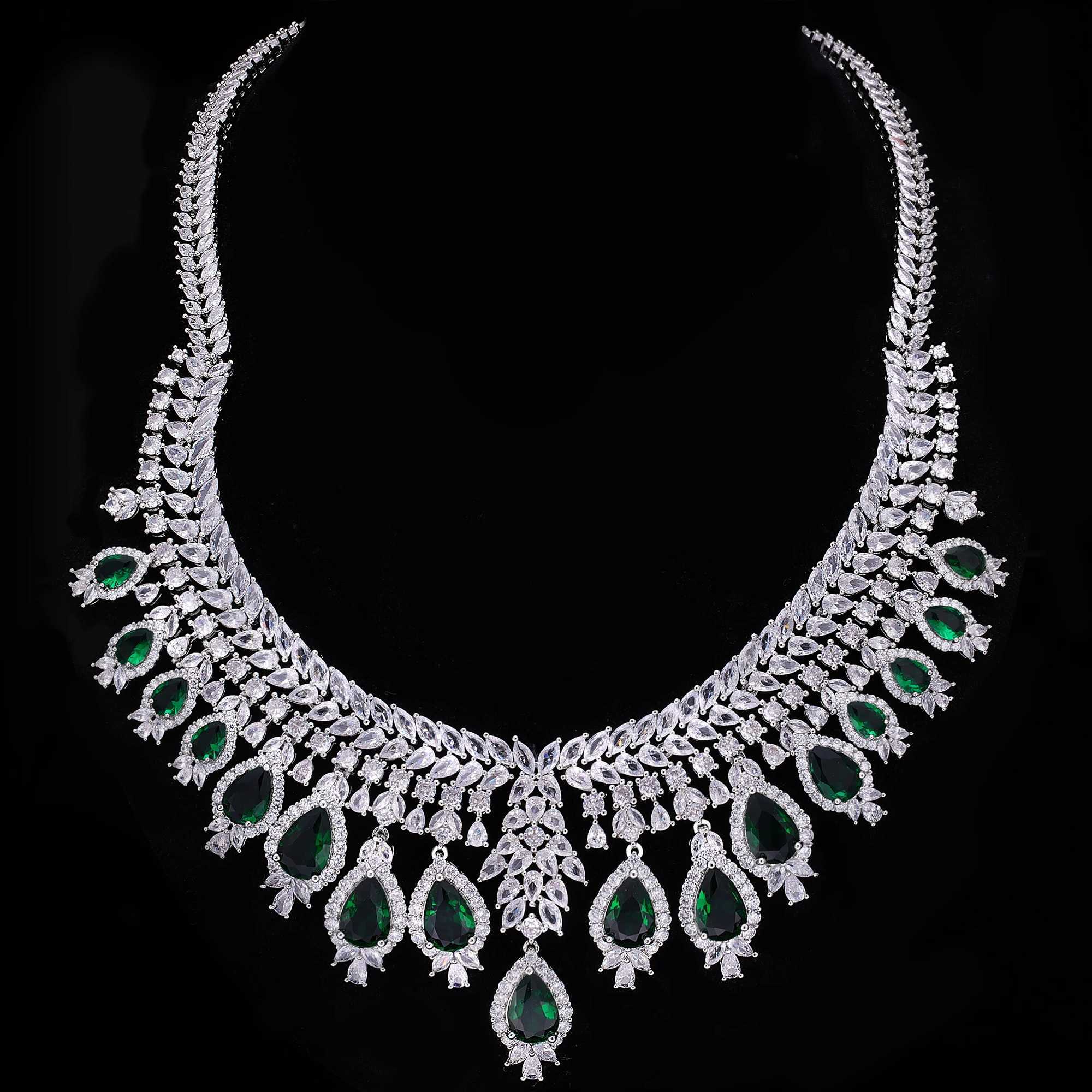2024 Hot selling 3A Zircon Luxury 4-piece Bridal Wedding Jewelry Set Crystal Necklace Set Dubai Jewelry Set Z250607
