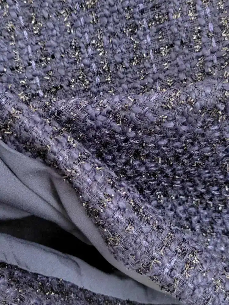 IEQJ Bownot Tassel Spliced Puff Sleeve Tweed Dresses For Women Vintage Elegant High Waist Slim Dress Clothing 3WQ7259 250603