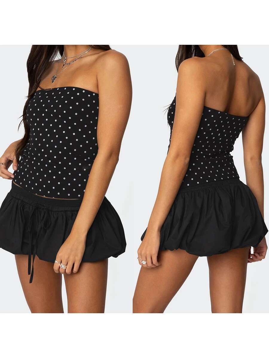 Womens Sexy Floral Print Ruffle Off Shoulder Crop Top Summer Strapless Tube Tops Sleeveless Bandeau Blouse