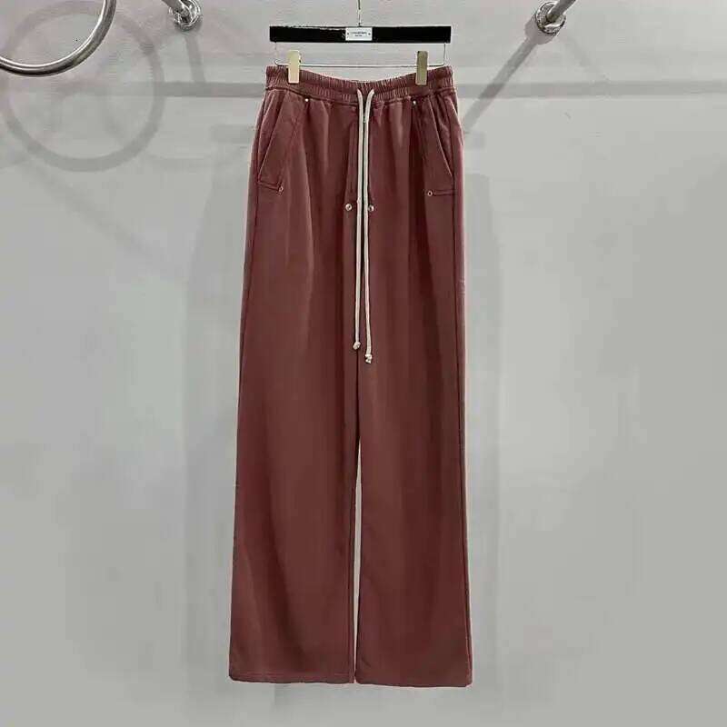 HKSH Spring New Dark RO Style Wide Leg Zipper Loose Straight Casual Pants For Men And Women Tide Chic Punk Fashion Cotton Hk0130