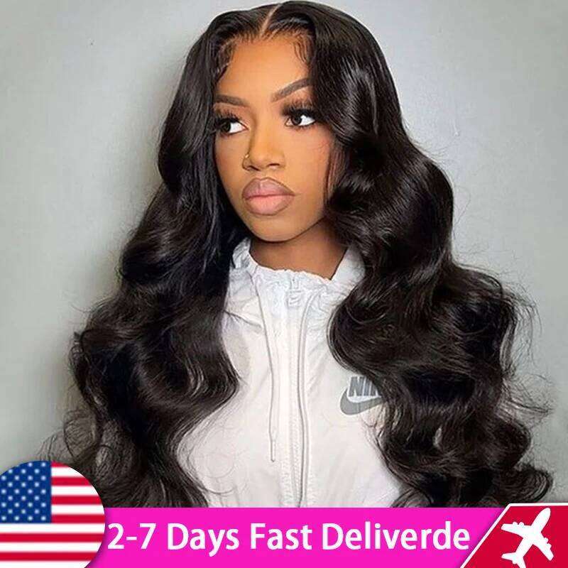 NAMM 100% Brazilian Remy Body Wave 13x4 13x6 Transparent Lace Front Wig Human Hair Pre Plucked Wigs For Women 180% Density