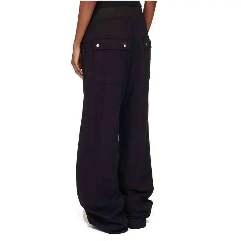 HKSH Spring New Dark RO Style Wide Leg Zipper Loose Straight Casual Pants For Men And Women Tide Chic Punk Fashion Cotton Hk0130