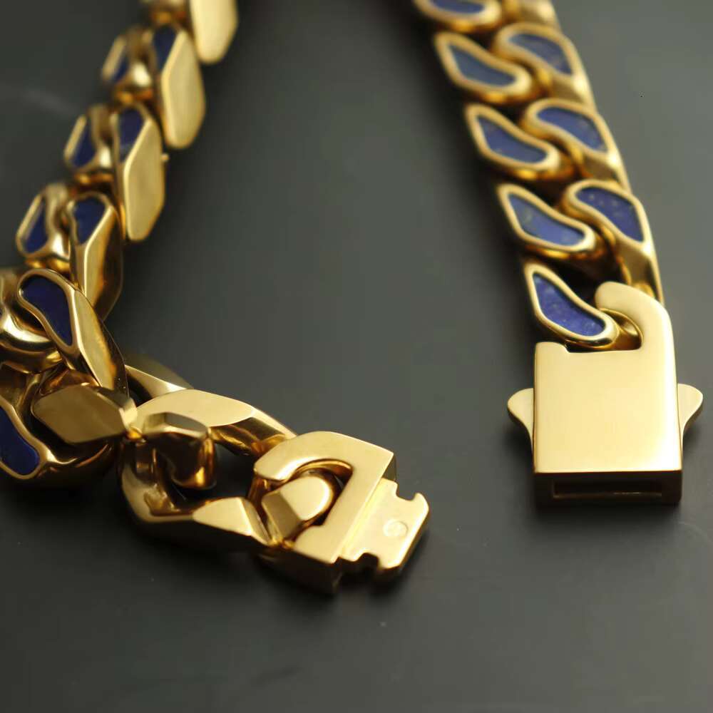 Luxury Marble Cuban Link Chain Popular Fashion Jewelry Bracelet Nature Stone Men Women Stainless Steel Band Factory Custom