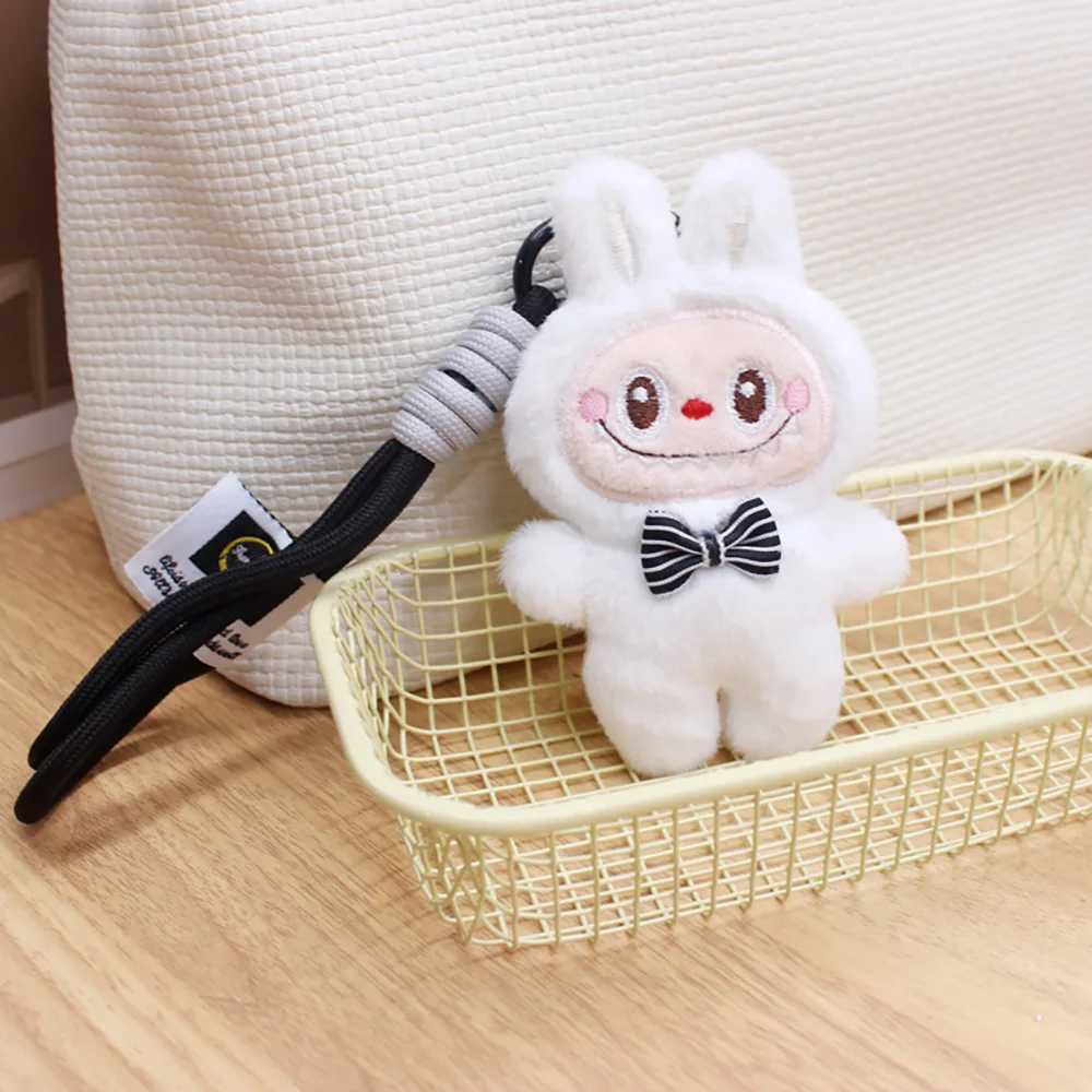 New Cartoon Labubu Keychain Cute Plush Doll Bag Charm Kawaii Anime Pendant Car Key Chain Gift A29 XJ250607