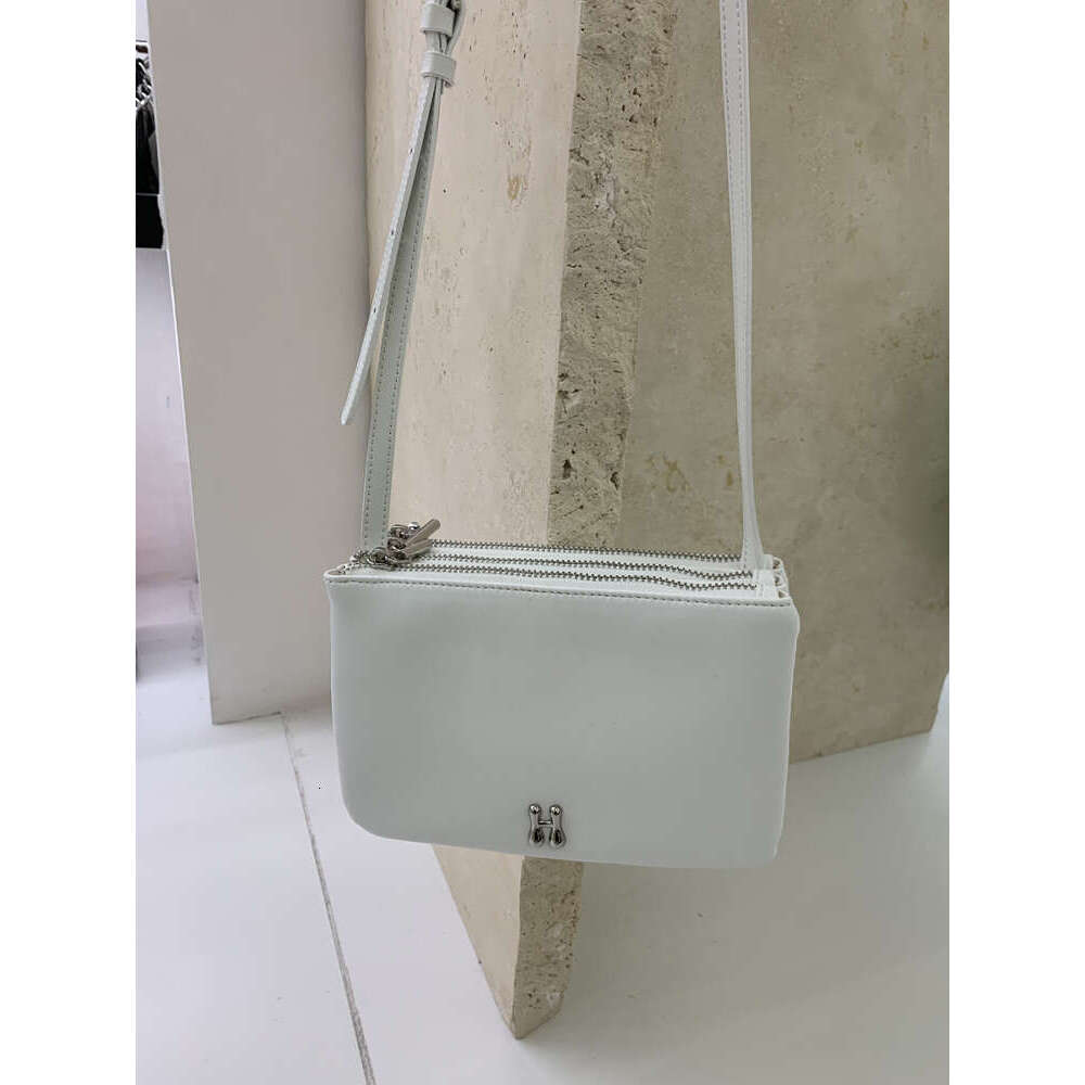 Korean Soft Calfskin Dopamine Genuine Leather Three Compartment Zipper Small Square Candy Color Single Shoulder Crossbody Bag
